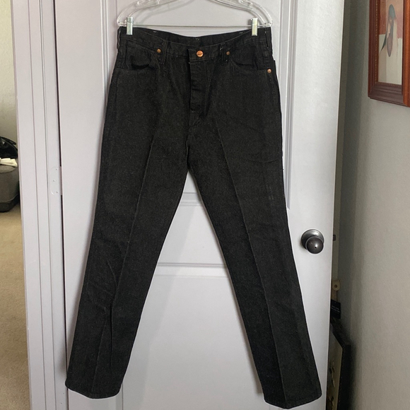 Men's Wrangler Black Denim Jeans Waist 36 - Picture 1 of 4